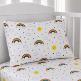 Sunshine Rainbow Baby Crib Sheet & Pillow - The Linen House