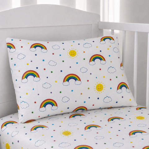 Sunshine Rainbow Baby Crib Sheet & Pillow - The Linen House
