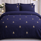 Swan Noir Elegance Bundle – 3 Embroidered Bedsheet-King - The Linen House