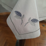 Leafy Embroidered Table Runner Set - The Linen House