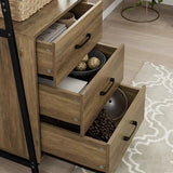 Tall Office Storage Bookshelf – Wood Shelves with Sturdy Metal Frame - The Linen House