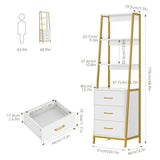 Tall Office Storage Bookshelf – Wood Shelves with Sturdy Metal Frame - The Linen House