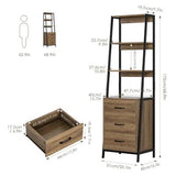 Tall Office Storage Bookshelf – Wood Shelves with Sturdy Metal Frame - The Linen House