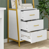 Tall Office Storage Bookshelf – Wood Shelves with Sturdy Metal Frame - The Linen House