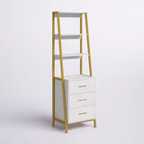 Tall Office Storage Bookshelf – Wood Shelves with Sturdy Metal Frame - The Linen House