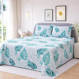 Teal Leaves, Tranquil Nights Bedsheet (3pcs) - The Linen House