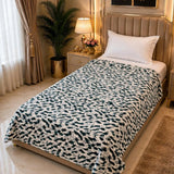 Teal White Spotted Single Fleece Blanket - The Linen House