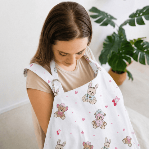 Teddy Bunny Love Nursing Apron - The Linen House