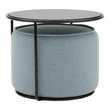 Tom Pouf & Side Table - The Linen House