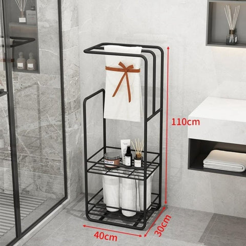 Towel Stand With Storage Shelf For Bathroom - The Linen House