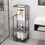 Towel Stand With Storage Shelf For Bathroom - The Linen House