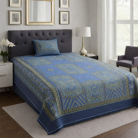 Traditional Pattern Bed Sheet/Multani - The Linen House