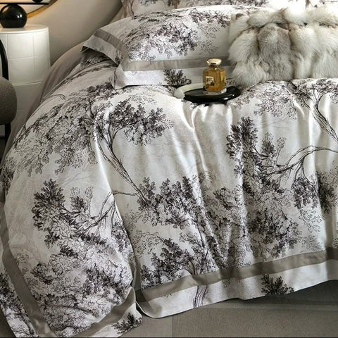 Tree Garden Printed Duvet Set – Luxury Bedding