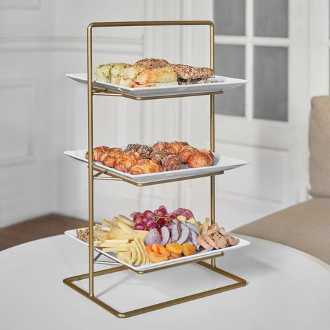Triple Squared Stand for Cakes & Pastry Display | Stylish & Durable Display Stand - The Linen House