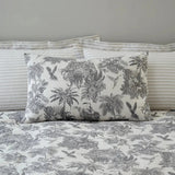 Tropical Botanical Printed Duvet Set – Elegant Black & White Floral Duvet Cover - The Linen House