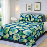 Tropical Leaf Design Printed Bedsheet (3pcs) - The Linen House