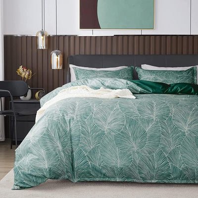 Tropical Leaves Printed Bedding Duvet Set – Artistic & Elegant - The Linen House
