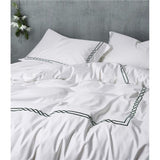 Two Lines Embroidery Duvet Set - The Linen House