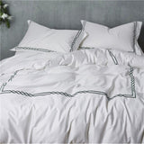Two Lines Embroidery Duvet Set - The Linen House