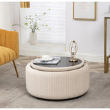 Upholstered Storage Ottoman - The Linen House