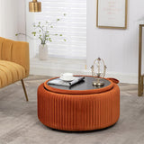 Upholstered Storage Ottoman - The Linen House