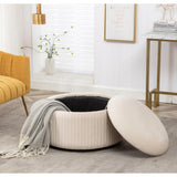 Upholstered Storage Ottoman - The Linen House
