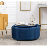 Upholstered Storage Ottoman - The Linen House