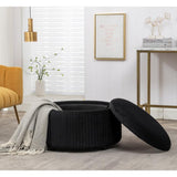 Upholstered Storage Ottoman - The Linen House