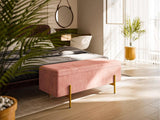 Velvet Rectangle Footstool Ottoman with Storage - The Linen House