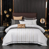 Vertical Ribbon & Lace Duvet Set - The Linen House