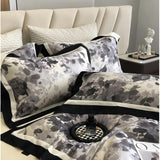 Vintage Black Gray Chic Patchwork Printed Duvet Set - The Linen House