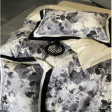 Vintage Black Gray Chic Patchwork Printed Duvet Set - The Linen House