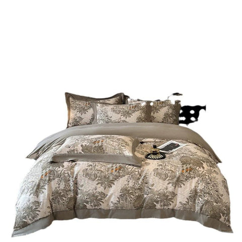 Vintage Oasis Landscape Duvet Set – Elegant Printed Luxury Bedding