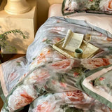 Vintage Rose Oil Printing Style Printed Duvet Set - The Linen House