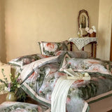 Vintage Rose Oil Printing Style Printed Duvet Set - The Linen House
