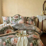 Vintage Rose Oil Printing Style Printed Duvet Set - The Linen House
