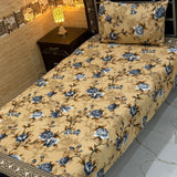 Warm Beige Blossom Bedding Print Bedsheet – Single Size (Pack of 2) - The Linen House