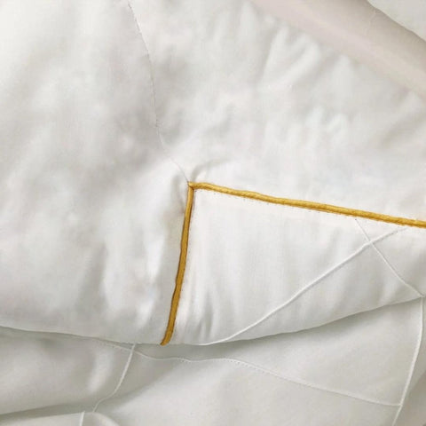 White Baby Cot Set golden embroidered - The Linen House