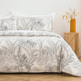 White botanical Printed Duvet Set - The Linen House