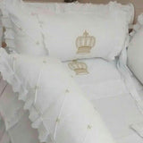 White Crown Baby Cot Set - The Linen House