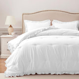 White Whisper Ruffle Comforter Set - The Linen House