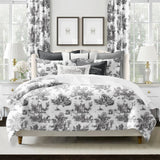 White with Black Printed Duvet Cover Set - The Linen House