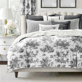 White with Black Printed Duvet Cover Set - The Linen House