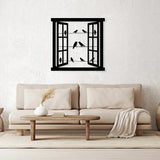 WINDOW AND BIRDS-Metal Wall Decor