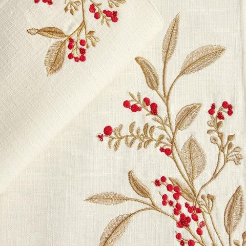 Winter Berries Cotton Placemats Table Mats - The Linen House