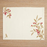 Winter Berries Cotton Placemats Table Mats - The Linen House