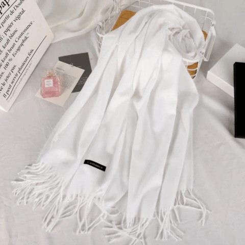 Winter Warm Scarf ( White ) - The Linen House