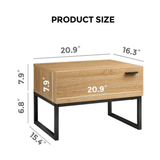 Wood Accent Table with Steel Frame - The Linen House