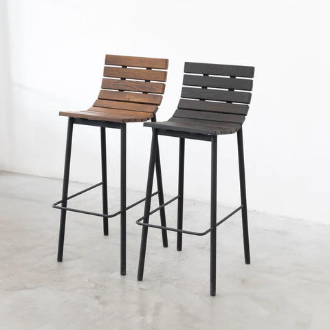 WOODEN BAR STOOL - The Linen House
