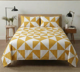 Yellow Geometric Print Bedsheet – King Size - The Linen House